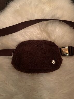 lululemon athletica Dark Brown Sherpa Crossbody Belt Bag